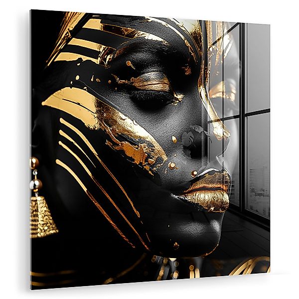 MuchoWow Acrylglasbild Frau - Gold - günstig online kaufen