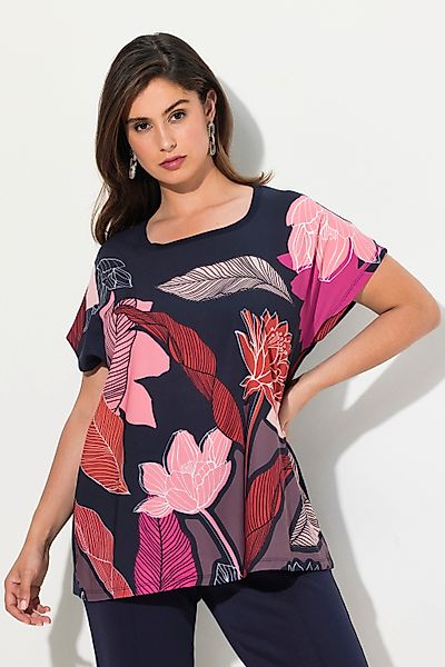 Ulla Popken T-Shirt Shirtbluse Blüten Oversized günstig online kaufen