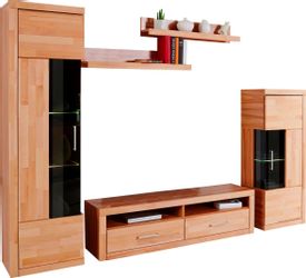 Home affaire Wohnwand "Ribe Wohnwand Set-5 St." Set, 5 Stk. tlg. Glaseinsat günstig online kaufen