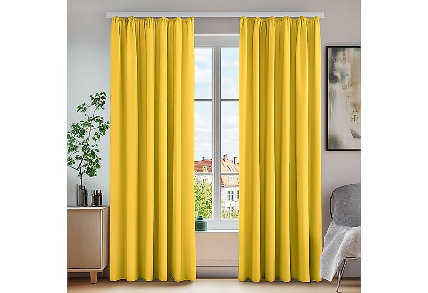 Deconovo Verdunkelungsvorhang Gardinen mit Kräuselband Vorhänge Wohnzimmer günstig online kaufen