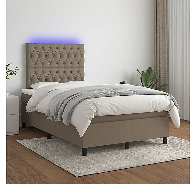 vidaXL Boxspringbett Boxspringbett mit Matratze LED Dunkelgrau 120x200 cm S günstig online kaufen