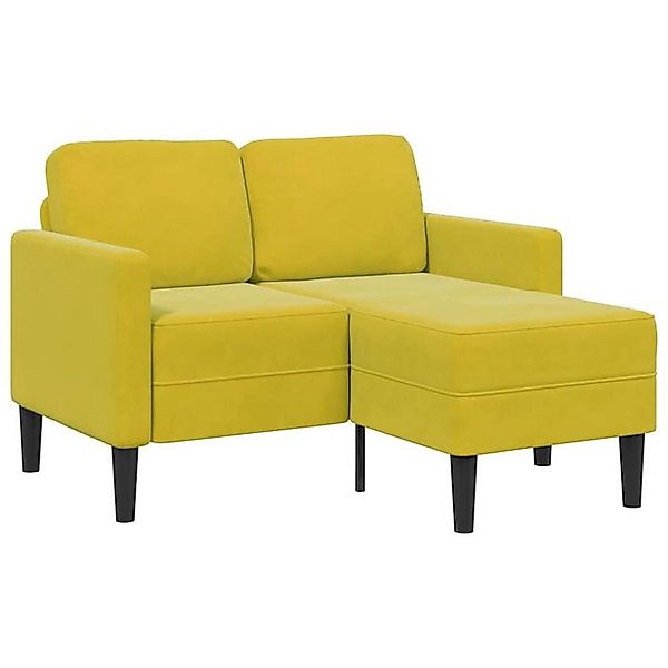 vidaXL Sofa 2-Sitzer-Sofa mit Chaiselongue L-Form Gelb 125 cm Samt günstig online kaufen