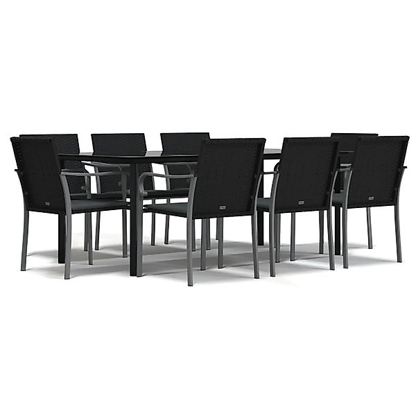 vidaXL 9-Tlg Garten-Essgruppe mit Kissen Poly Rattan und Stahl 3186968 günstig online kaufen