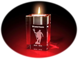 GLASFOTO.COM Teelichthalter Sternzeichen, Geburstag, Geburtstagsgeschenk, 2 günstig online kaufen