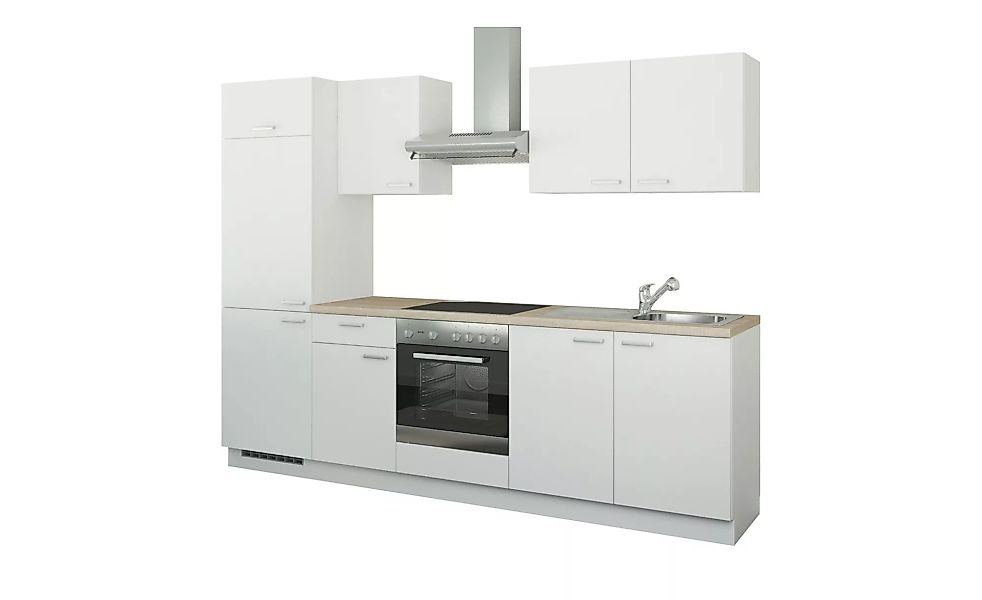Küchenzeile mit Elektrogeräten - weiß - 270 cm - Küchen > Küchenblöcke mit günstig online kaufen