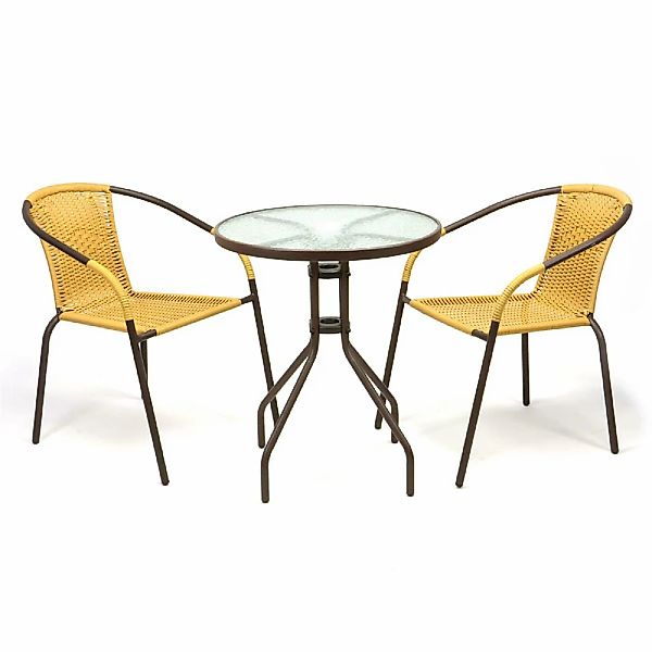 VCM Garten-Essgruppe "3-tlg. Bistroset Balkon Stuhl Tisch Set Beige" günstig online kaufen
