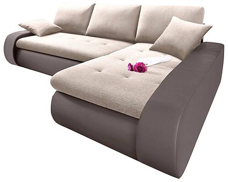 TRENDMANUFAKTUR Ecksofa »Indie, modern und bequem, Materialmix, L-Form«, wa günstig online kaufen