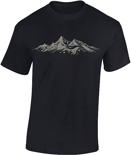Baddery Print-Shirt Wander T-Shirt: "Alpengipfel" - günstig online kaufen