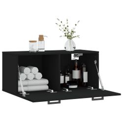 vidaXL Hängeschrank Wandschrank Schwarz 80x36,5x35 cm günstig online kaufen