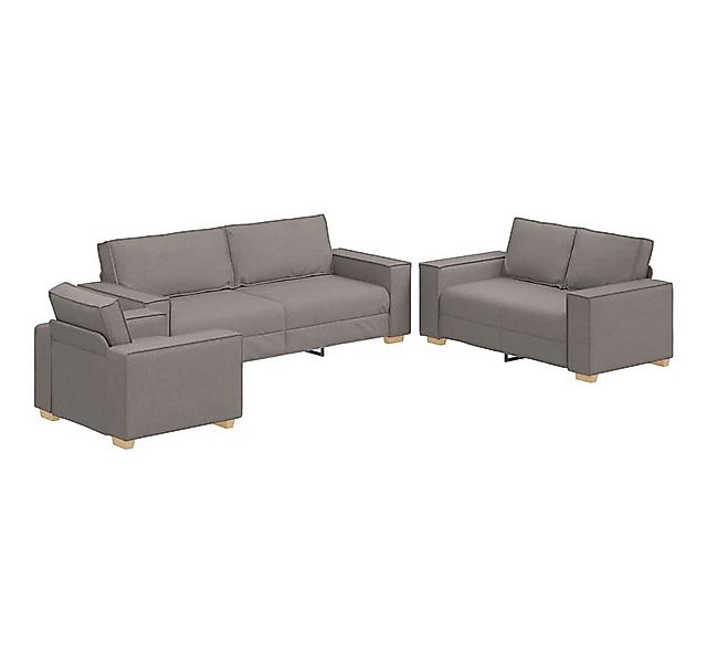 vidaXL Sofa Sofa 3 pcs Taupe Leinenmischgewebe, 3 Teile günstig online kaufen