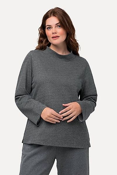 Ulla Popken Sweatshirt Sweatshirt Stehkragen Langarm Biobaumwolle günstig online kaufen