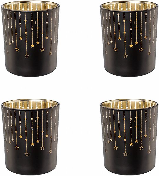 Creativ deco Teelichthalter "Weihnachtsdeko" mit goldfarbener Innenseite günstig online kaufen