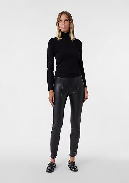 comma Chinos Hose Leggings mit Ziernähten aus Lederimitat günstig online kaufen