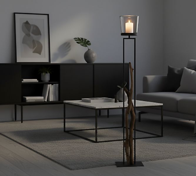 Eisen Windllicht Ludowik mit Holz günstig online kaufen