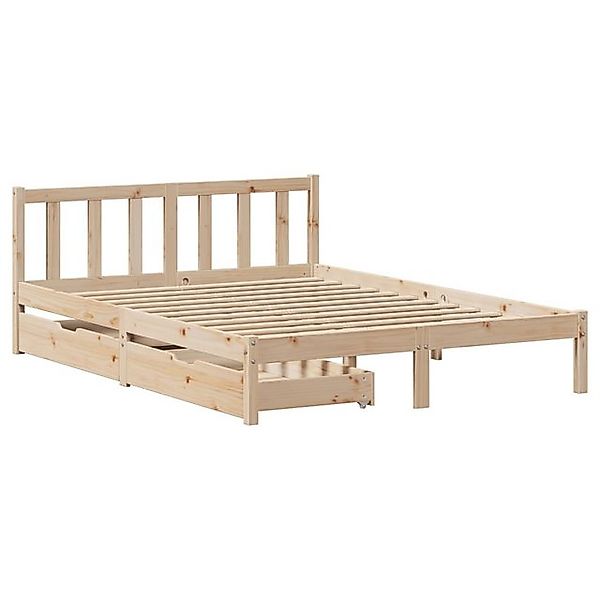 vidaXL Bettgestell Massivholzbett ohne Matratze 140x190 cm Kiefernholz Bett günstig online kaufen