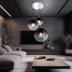 GLOBO LIGHTING Hängeleuchte Hängelampe Esszimmer Rauchglas günstig online kaufen