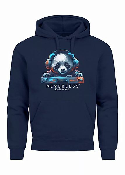 Neverless Hoodie Hoodie Herren Print Panda Bär Aufdruck Musik Techo Print F günstig online kaufen