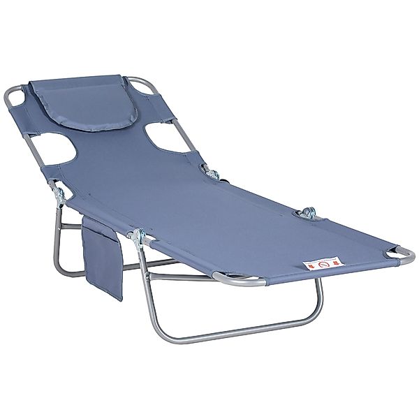 Outsunny Gartenliege mit Lesefenster, Kopfkissen, 5-Fach günstig online kaufen