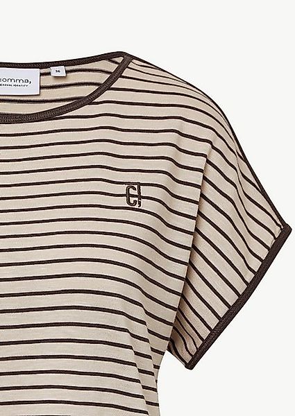 comma casual identity Kurzarmshirt Gestreiftes Jersey-T-Shirt mit überschni günstig online kaufen