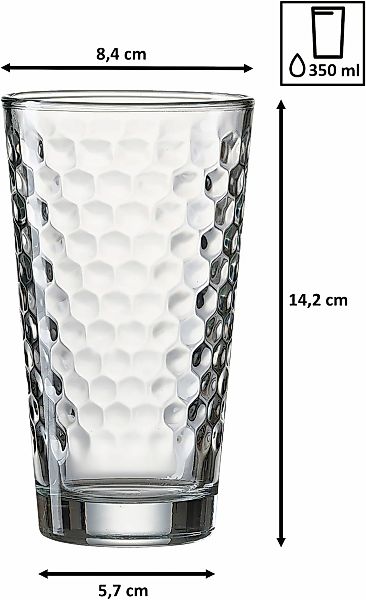 Ritzenhoff & Breker Longdrinkglas »Favo, 6-teilig«, (Set, 6 tlg.), 350 ml günstig online kaufen