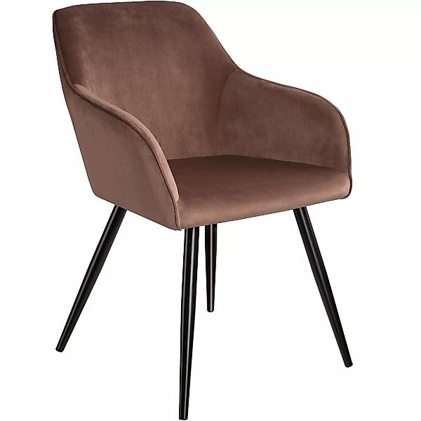 Stuhl Marilyn Samtoptik, schwarze Stuhlbeine - dunkelgrün/schwarz günstig online kaufen