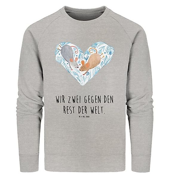 Mr. & Mrs. Panda Longpullover Mäuse Herz Größe XL - Heather Grey - Geschenk günstig online kaufen