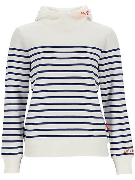 salzhaut Kapuzenpullover Damen Hoodie Vasen mit Streifen und kleinem Love-P günstig online kaufen