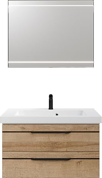Saphir Badmöbel-Set »Balto 2-teilig Mineralmarmor-Waschtisch mit LED-Spiege günstig online kaufen
