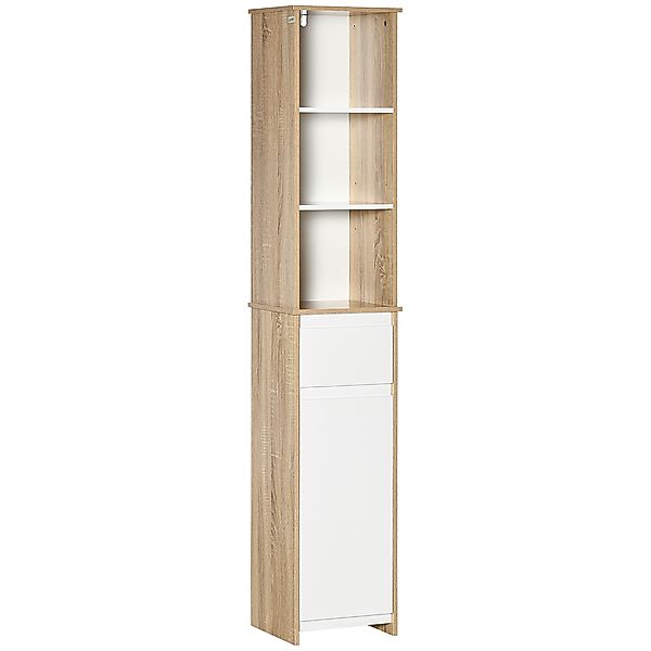kleankin Badregal Badmöbel Badezimmerschrank Hochschrank Standschrank mit 3 günstig online kaufen