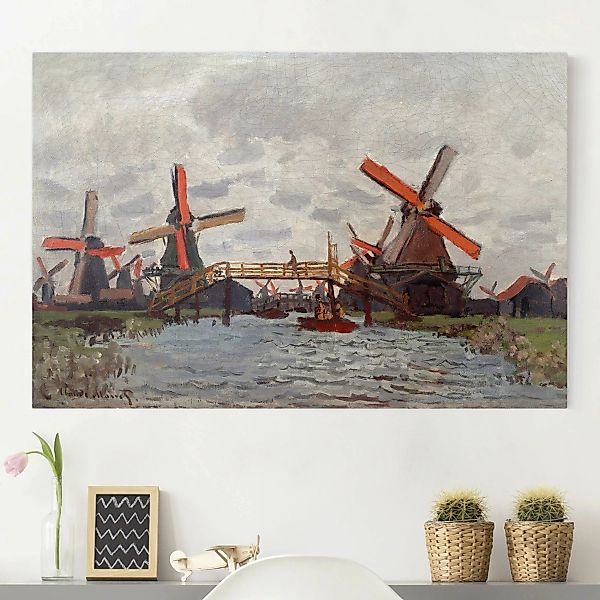 Leinwandbild Kunstdruck - Querformat Claude Monet - Windmühlen Zaandam günstig online kaufen