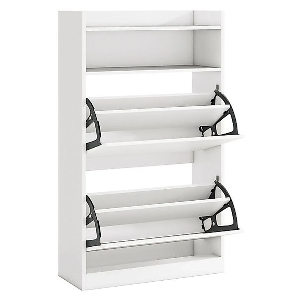 Costway Schuhschrank mit 2 Klappen 60 x 24 x 102 cm Weiß günstig online kaufen