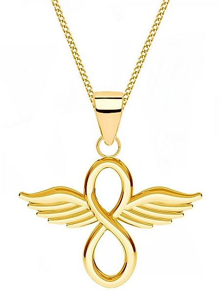 Goldene Hufeisen Kette mit Anhänger Unendlichkeit mit Flügel Goldkette - ew günstig online kaufen