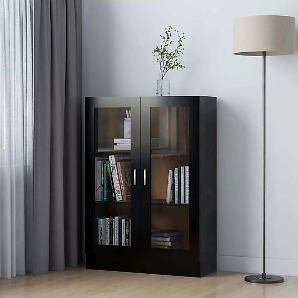Vitrinenschrank Schwarz 82,5x30,5x115 Cm Spanplatte günstig online kaufen