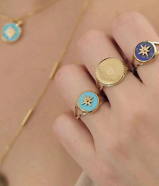 Zag Bijoux Ring Sun blau/gold günstig online kaufen