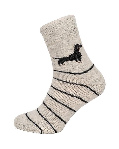 HomeOfSocks Socken Wollsocken Dackelmotiv, 80% Wolle, Komfortbund 80% natur günstig online kaufen