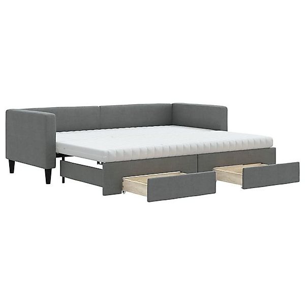 vidaXL Ausziehbett, Tagesbett Ausziehbar mit Schubladen Dunkelgrau 80x200 c günstig online kaufen