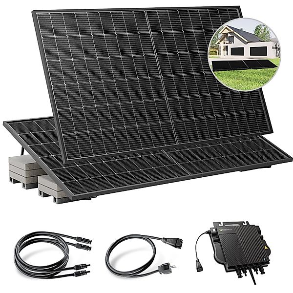 Solakon Balkonkraftwerk 900W 800W Solaranlage mit Gartenhalterung Steckerfe günstig online kaufen
