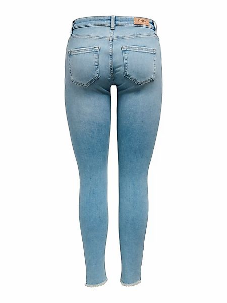 Only Damen Jeans ONLBLUSH MID SK ANK CRO349 - Skinny Fit - Blau - Light Med günstig online kaufen