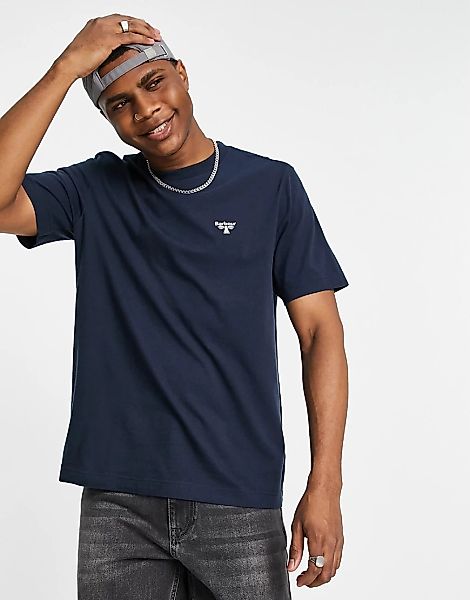 Barbour Beacon – Locker geschnittenes T-Shirt in Marineblau mit kleinem Log günstig online kaufen