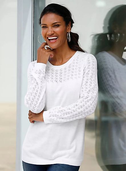Classic Basics Rundhalspullover "Ajour-Pullover" günstig online kaufen