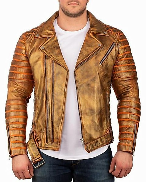 Reichstadt Lederjacke Herren Echtleder Jacke RS001 Gold XXL im Bikerstyle m günstig online kaufen