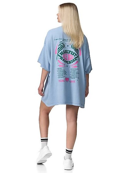 Worldclassca T-Shirt Worldclassca Oversized PEACE LOVE Print T-Shirt lang S günstig online kaufen