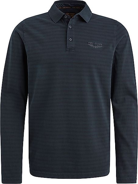 PME Legend Longsleeve Poloshirt Streifen Navy - Größe XXL günstig online kaufen