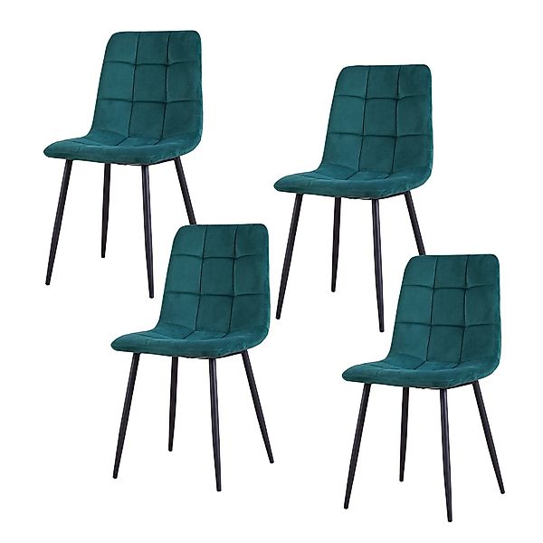 HTI-Living Polsterstuhl Esszimmerstuhl 4er Set Grün günstig online kaufen