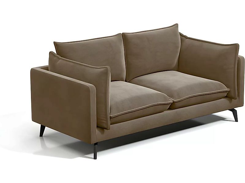 Sofa 2-Sitzer - Samt - Taupe - KESTREL von PASCAL MORABITO günstig online kaufen