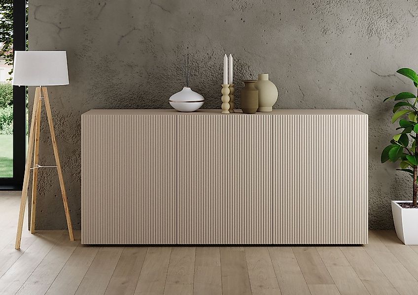 INOSIGN Sideboard Rio Breite 181 cm, Kommode mit 3 Türen, Anrichte, geriffe günstig online kaufen