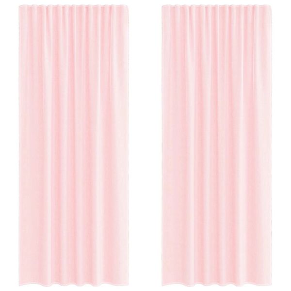 vidaXL Voile Vorhänge mit Stangentaschen 2 Stk Hellrosa 4102189 günstig online kaufen