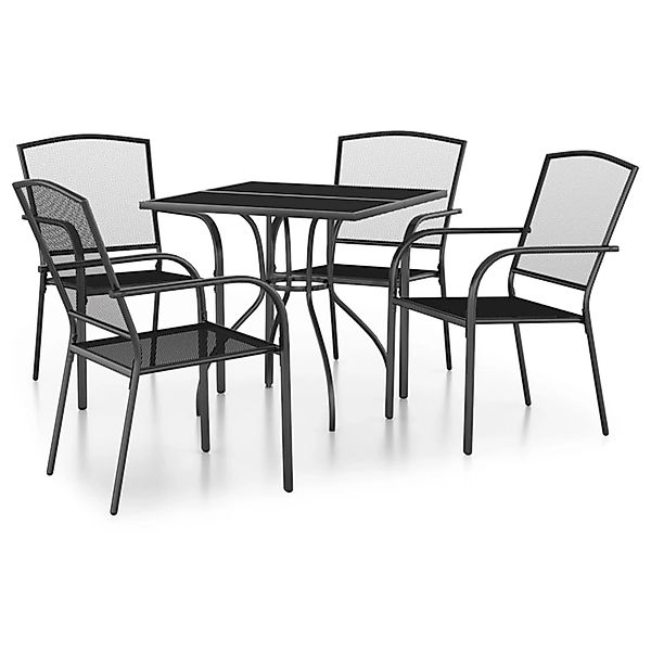 vidaXL Garten-Essgruppe 5-tlg. Garten-Essgruppe Anthrazit Stahl, günstig online kaufen