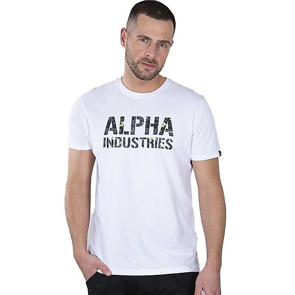 Alpha Industries Camo Print Kurzärmeliges T-shirt S White / Digi Black Camo günstig online kaufen