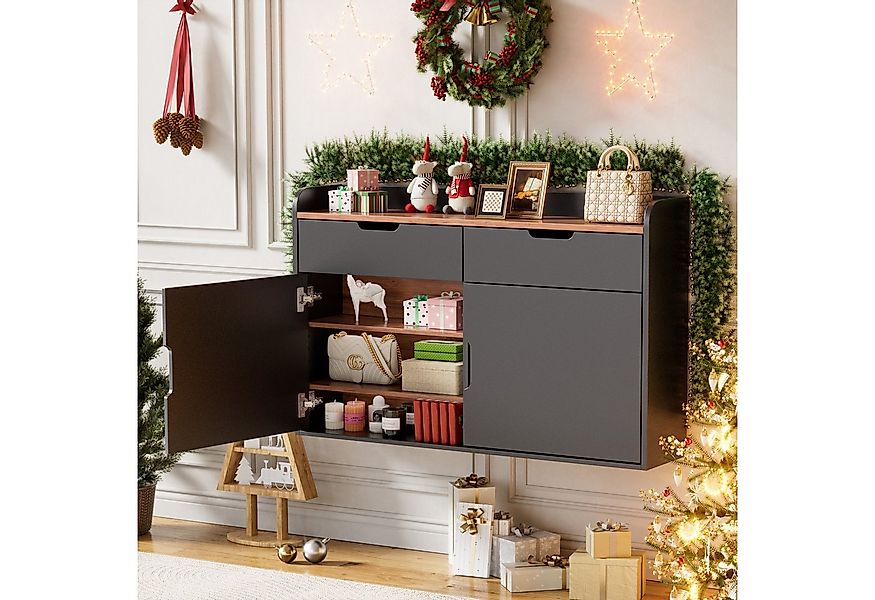 TWSOUL Hängeschuhschrank Schuhschrank für schmale Flure, 2 Schubladen & 4 v günstig online kaufen